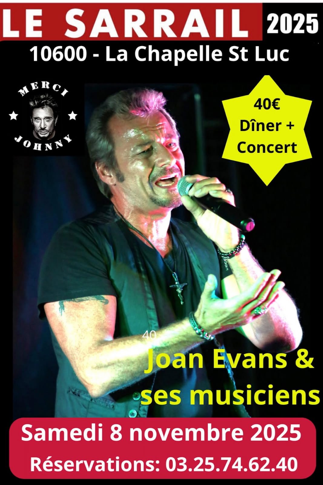Soirée dîner-concert avec Joan Evans et ses musiciens !