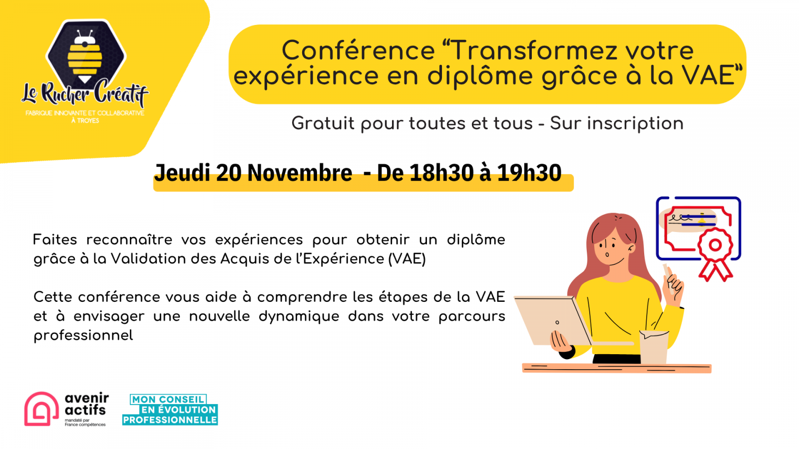 Conférence “Transformez votre expérience en diplôme grâce à la VAE”