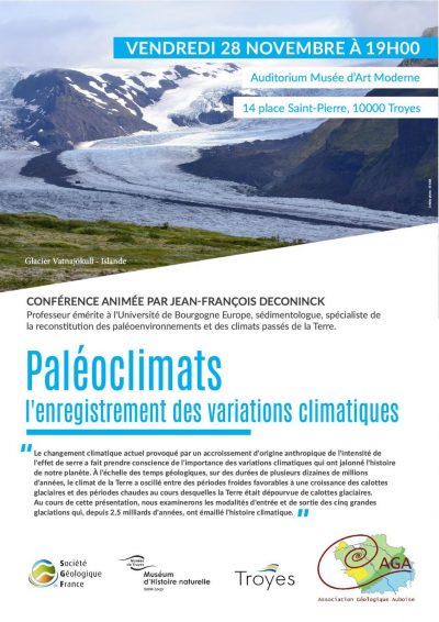 Conférence “Les paléoclimats : Les variations climatiques à travers les temps géologiques”