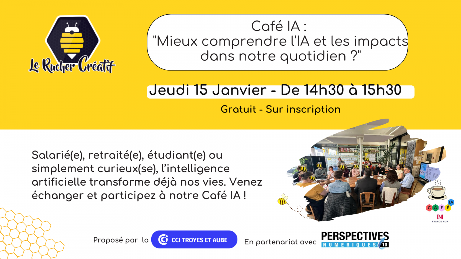 Café IA : “mieux comprendre l’IA et les impacts dans notre quotidien ?”