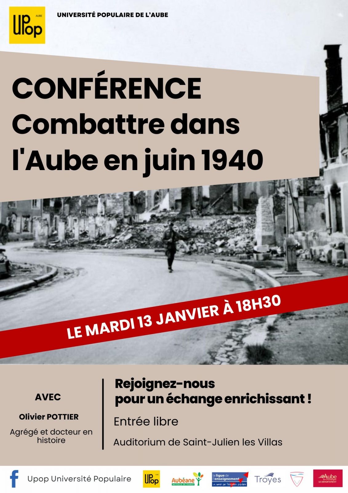 Conférence “Combattre dans l’Aube en juin 1940”