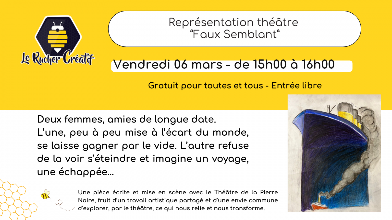 Représentation théâtre “Faux semblant” avec la Pierre Noire