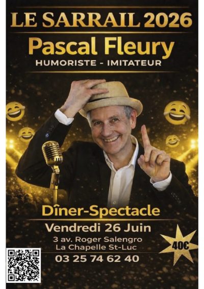 Soirée dîner-spectacle avec Pascal Fleury – Humoriste et Imitateur!