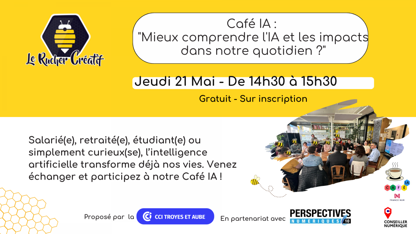Café IA : “mieux comprendre l’IA et les impacts dans notre quotidien ?”