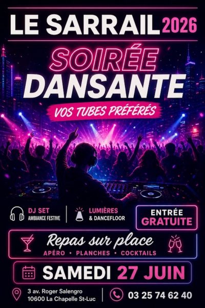 Soirée dansante “Vos tubes préférés”