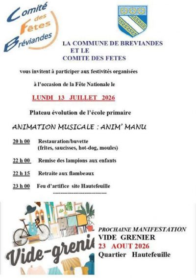Fête Nationale à Bréviandes