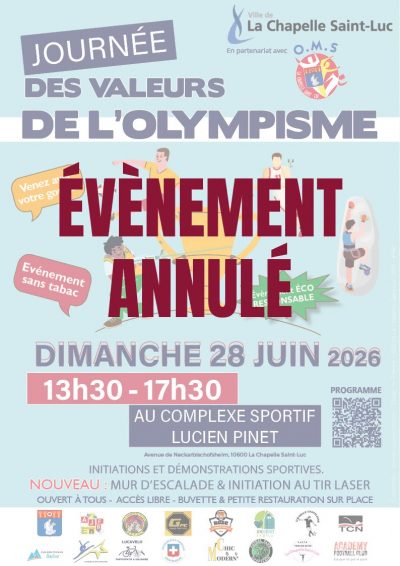 Evénement annulé : Journée des valeurs de l’Olympisme