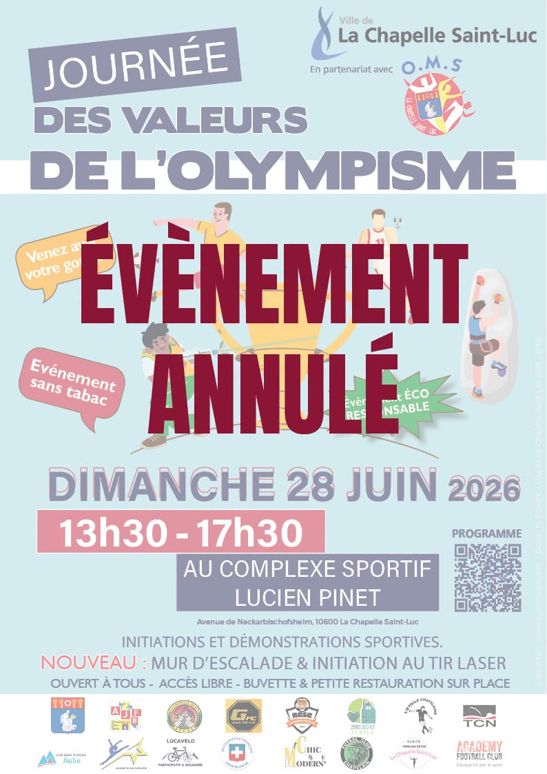 Evénement annulé : Journée des valeurs de l’Olympisme