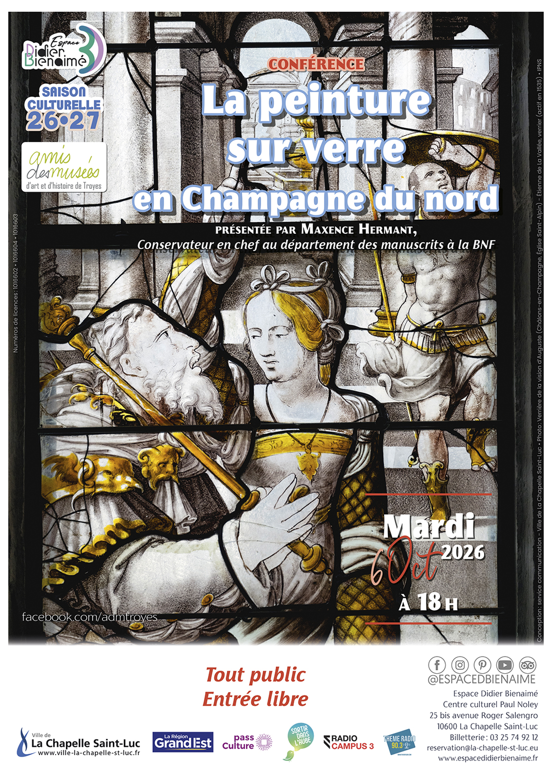 Conférence des Amis des Musées d’Art et d’Histoire de Troyes « La peinture sur verre en Champagne du nord »