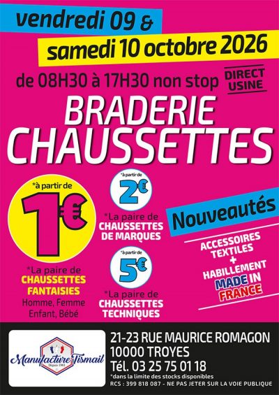 Braderie chaussettes direct usine Tismail