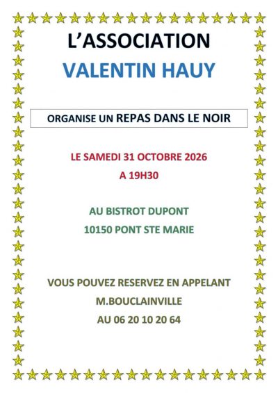 Journée mondiale de la vue – Repas dans le noir