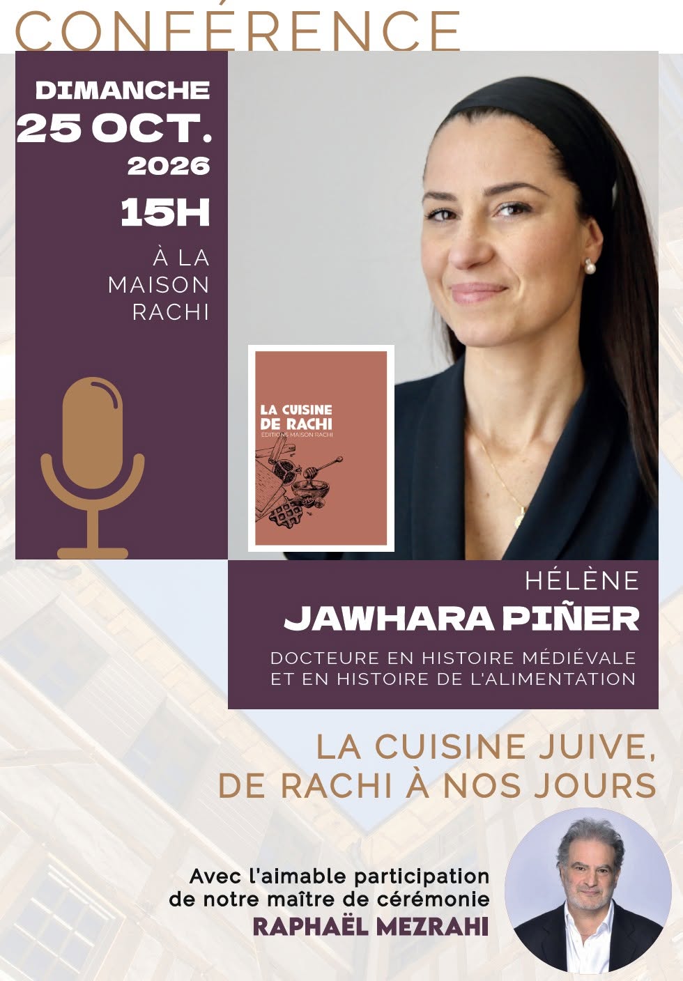 Conférence « La cuisine juive, de Rachi à nos jours » – Hélène Jawhara Piñer